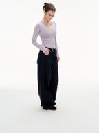 Women's V-Neck Long Sleeve Slim Fit Top - Stretchy Blend Form Fitting Base Layer