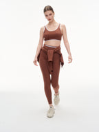 Women's 3 Piece Contrast Trim Workout Set - Sports Bra, High Waist Leggings & Zip Up Crop Jacket