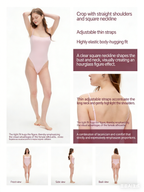 Women's Seamless Square Neck Bodysuit | Adjustable Spaghetti Straps Thong Bodysuit for Layering & Everyday Wear