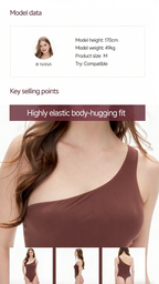 Women's Seamless One-Shoulder Thong Bodysuit | Chestnut Brown Slim Fit Bodysuit for Layering & Night Ou