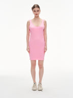 Women's Ribbed U-Neck Backless Bodycon Mini Dress - Stretchy Sleeveless Party Dress