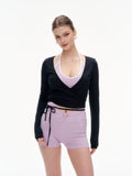 Women's Wrap Tie Cropped Cardigan | Lightweight Long Sleeve Cover-Up for Yoga & Everyday Wear