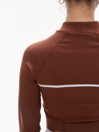 Women's 3 Piece Contrast Trim Workout Set - Sports Bra, High Waist Leggings & Zip Up Crop Jacket