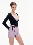 Women's Wrap Tie Cropped Cardigan | Lightweight Long Sleeve Cover-Up for Yoga & Everyday Wear