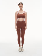 Women's 3 Piece Contrast Trim Workout Set - Sports Bra, High Waist Leggings & Zip Up Crop Jacket