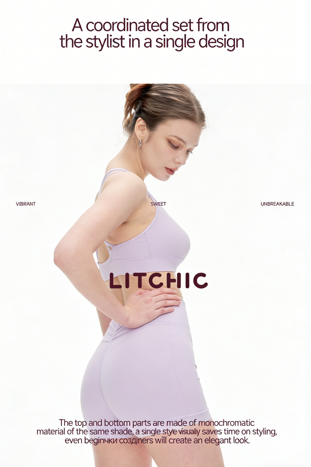 Lilac Seamless Yoga Set - Crisscross Back Sports Bra & High-Waist Shorts