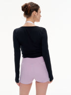 Women's Wrap Tie Cropped Cardigan | Lightweight Long Sleeve Cover-Up for Yoga & Everyday Wear