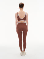 Women's 3 Piece Contrast Trim Workout Set - Sports Bra, High Waist Leggings & Zip Up Crop Jacket