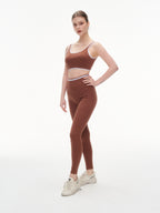 Women's 3 Piece Contrast Trim Workout Set - Sports Bra, High Waist Leggings & Zip Up Crop Jacket