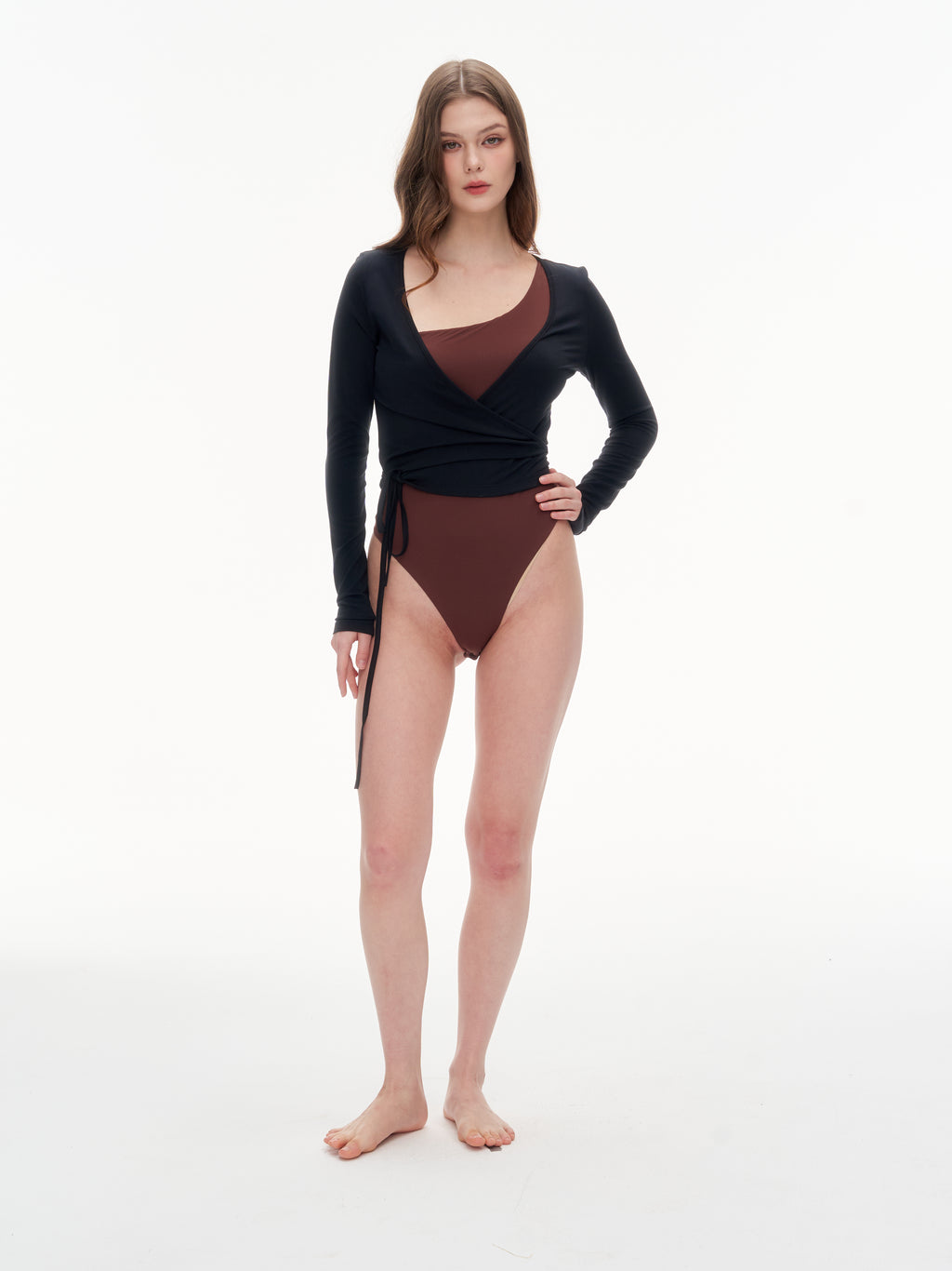 Women's Wrap Tie Cropped Cardigan | Lightweight Long Sleeve Cover-Up for Yoga & Everyday Wear