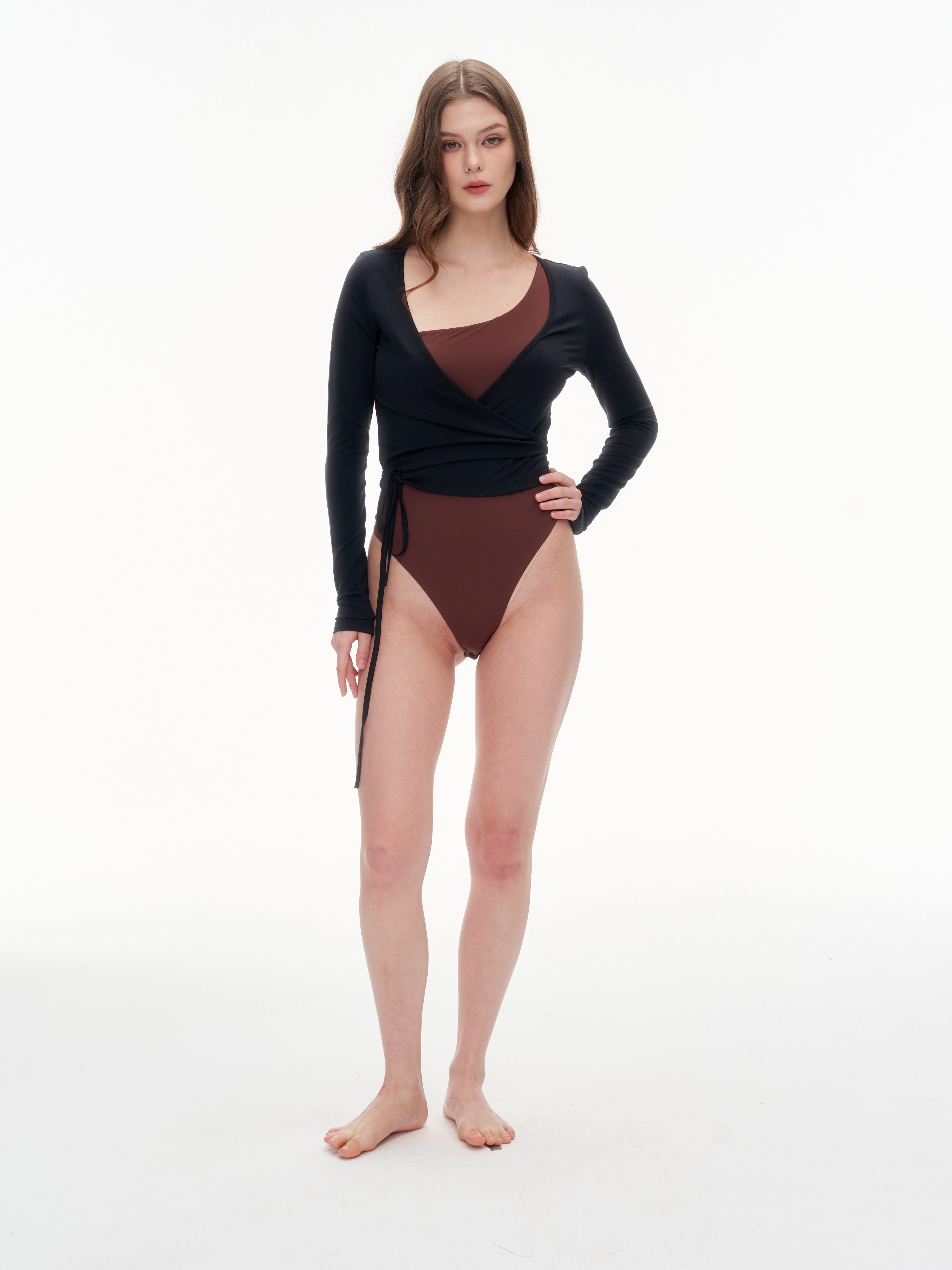 Women's Wrap Tie Cropped Cardigan | Lightweight Long Sleeve Cover-Up for Yoga & Everyday Wear