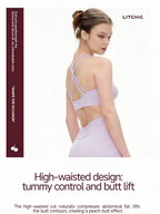 Lilac Seamless Yoga Set - Crisscross Back Sports Bra & High-Waist Shorts