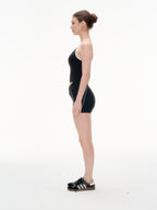 Women's 2 Piece Halter Neck Workout Set - Twist Front Shorts & Removable Pads Sports Outfit