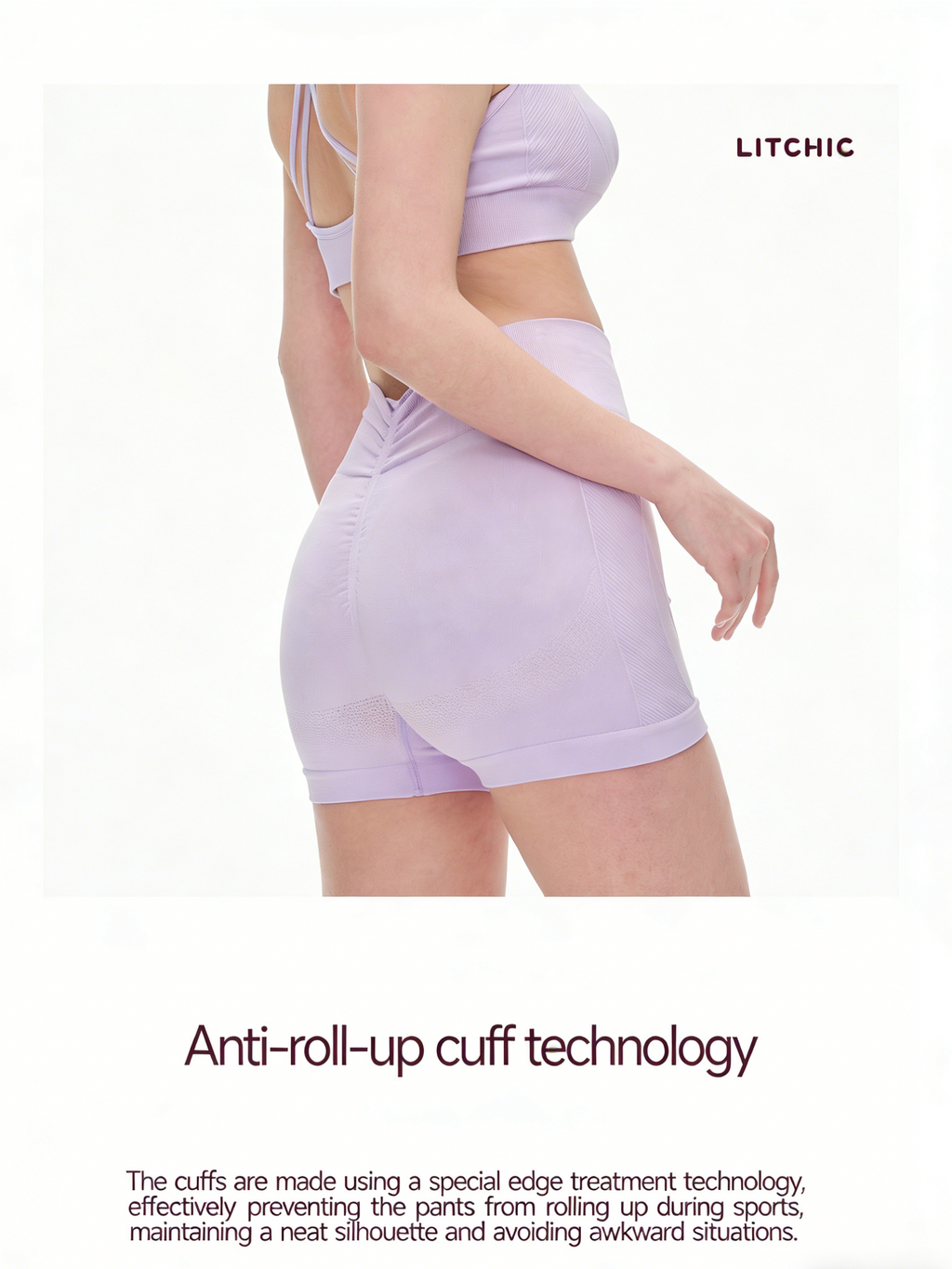 Lilac Seamless Yoga Set - Crisscross Back Sports Bra & High-Waist Shorts