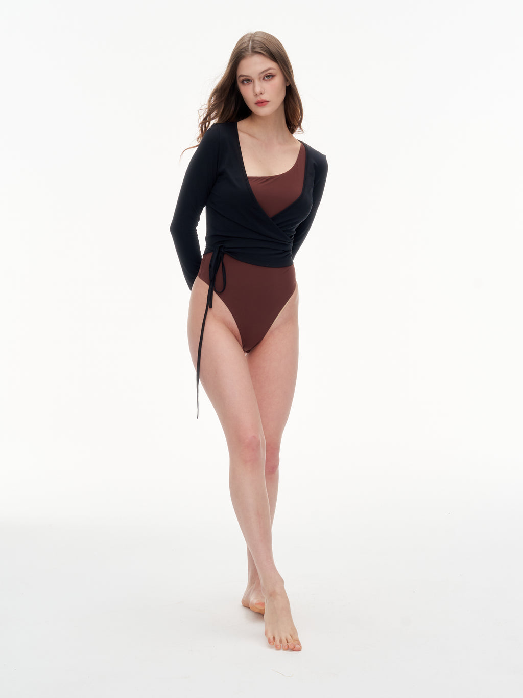 Women's Wrap Tie Cropped Cardigan | Lightweight Long Sleeve Cover-Up for Yoga & Everyday Wear