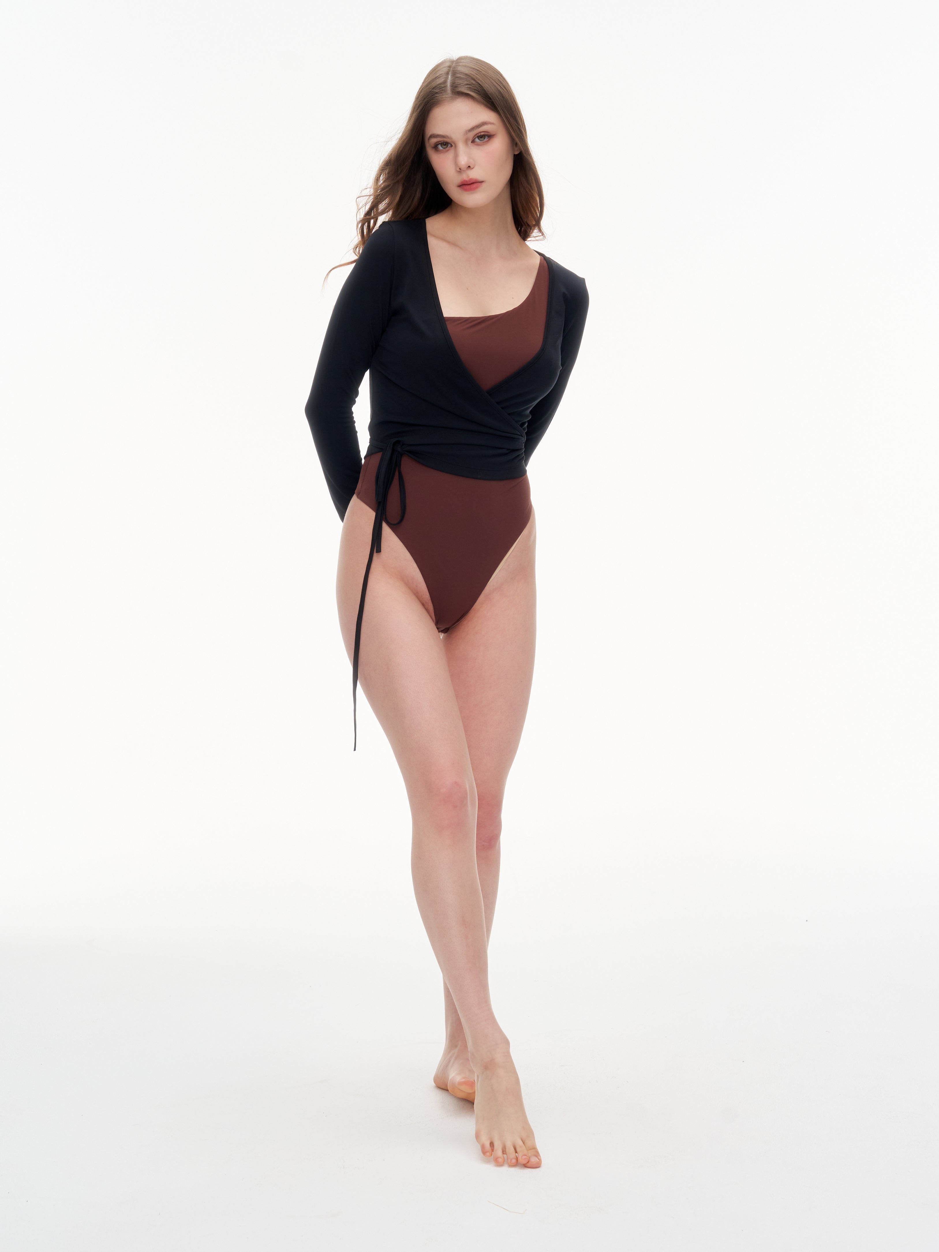 Women's Wrap Tie Cropped Cardigan | Lightweight Long Sleeve Cover-Up for Yoga & Everyday Wear