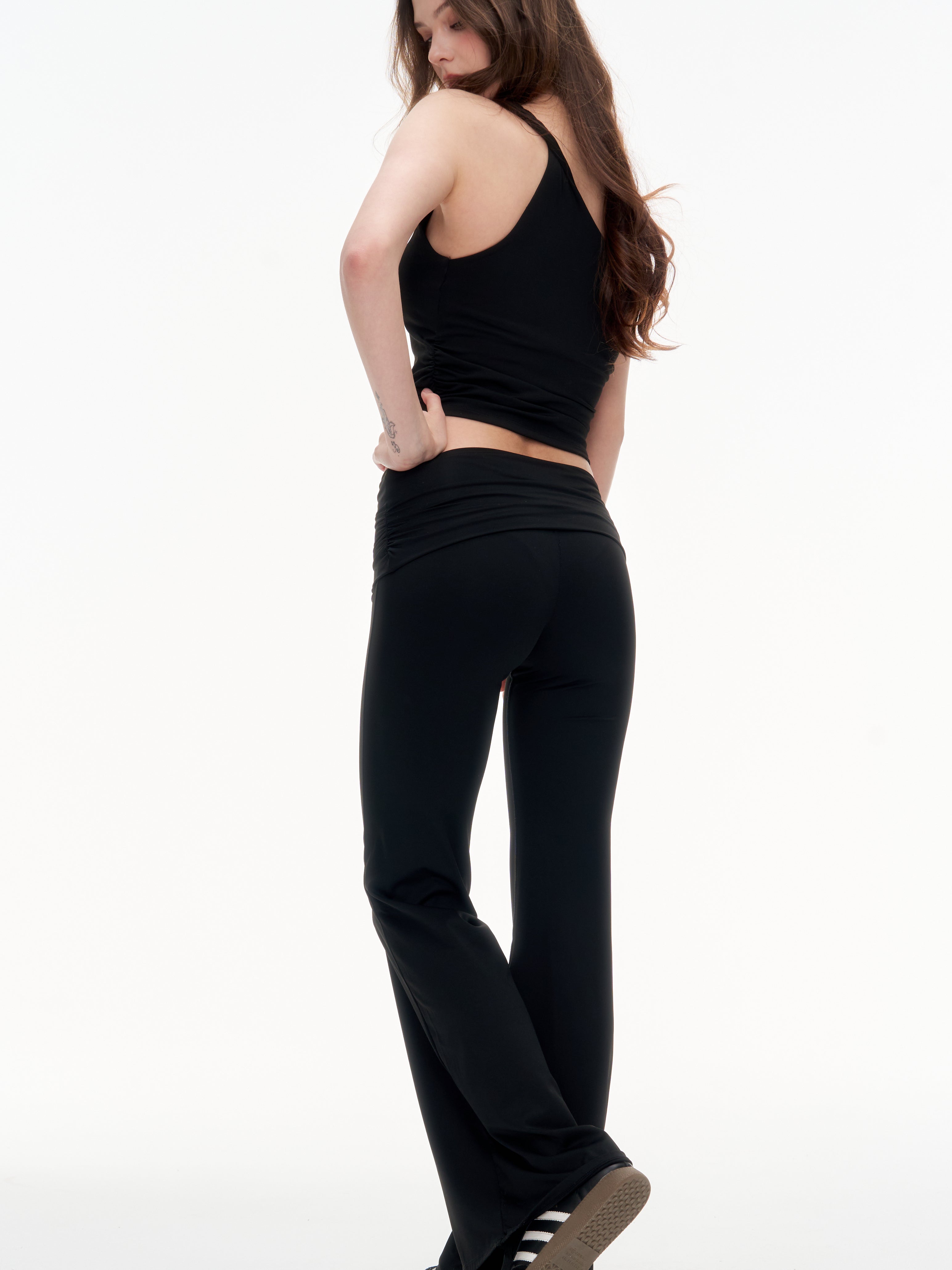 Stretchy Nylon Spandex High Waist Trousers - LITCHIC