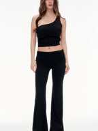 Stretchy Nylon Spandex High Waist Trousers - LITCHIC