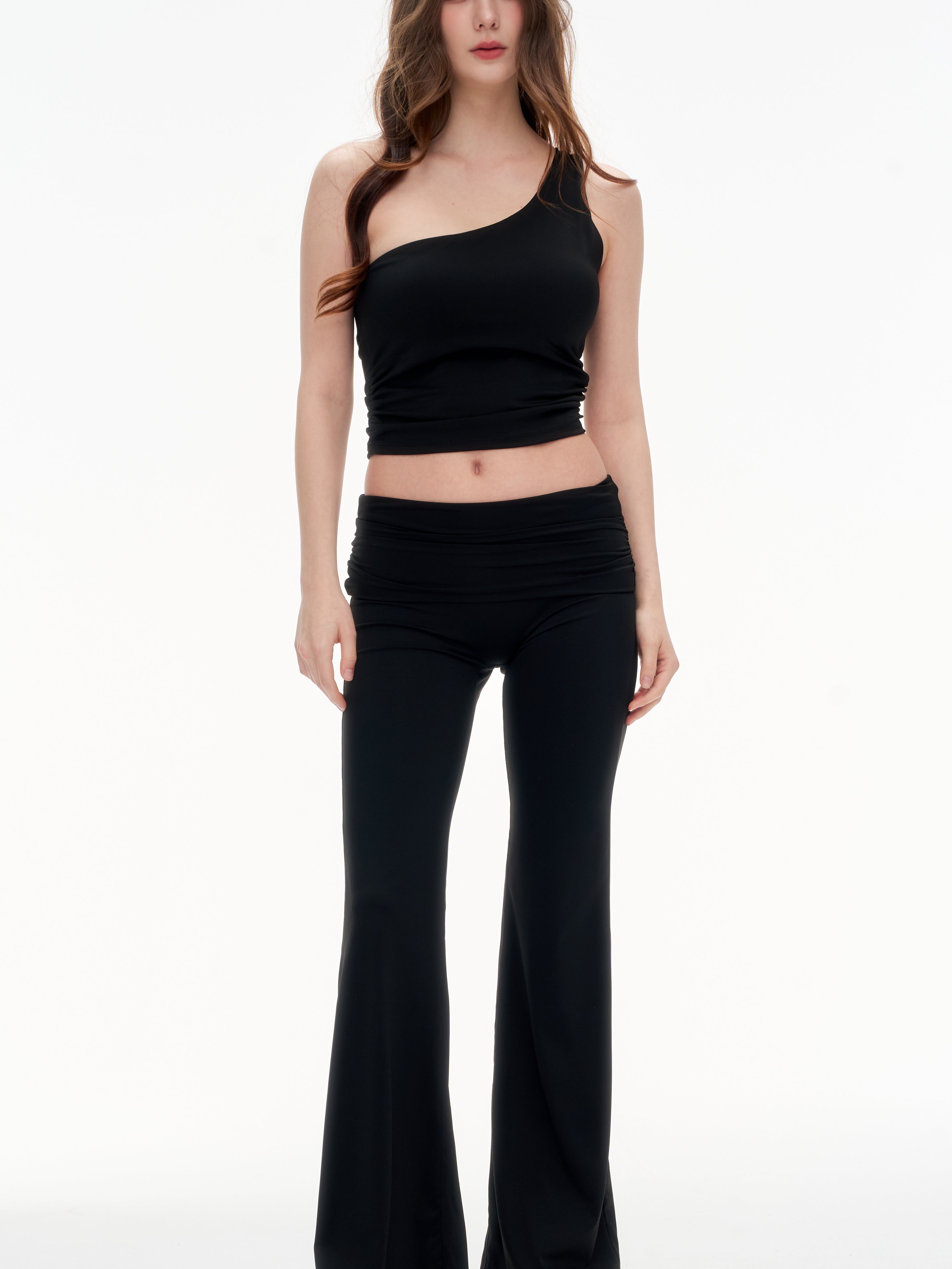 Stretchy Nylon Spandex High Waist Trousers - LITCHIC