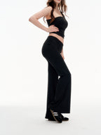 Stretchy Nylon Spandex High Waist Trousers - LITCHIC