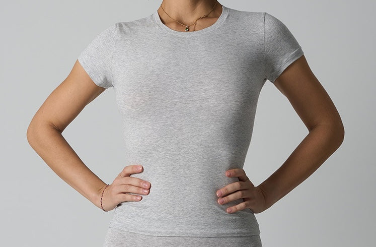 Women's Slim Fit Crew Neck Short Sleeve T-Shirt -  Soft Stretchy Basic Crop Top