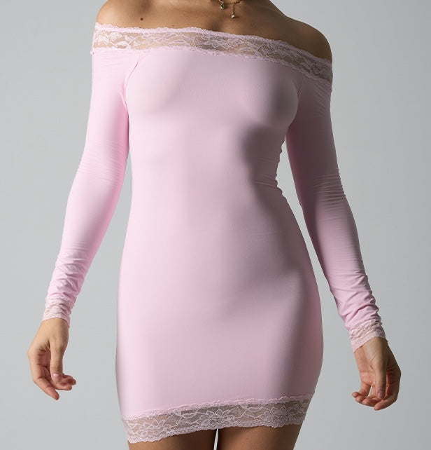 Women's Off Shoulder Lace Trim Bodycon Mini Dress - Elegant White Party Dress