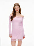 The Lace Off-Shoulder Long Sleeve Dress — Elegant & Slim