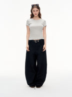 Women's Slim Fit Crew Neck Short Sleeve T-Shirt -  Soft Stretchy Basic Crop Top