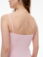 Women's Seamless Square Neck Bodysuit | Adjustable Spaghetti Straps Thong Bodysuit for Layering & Everyday Wear