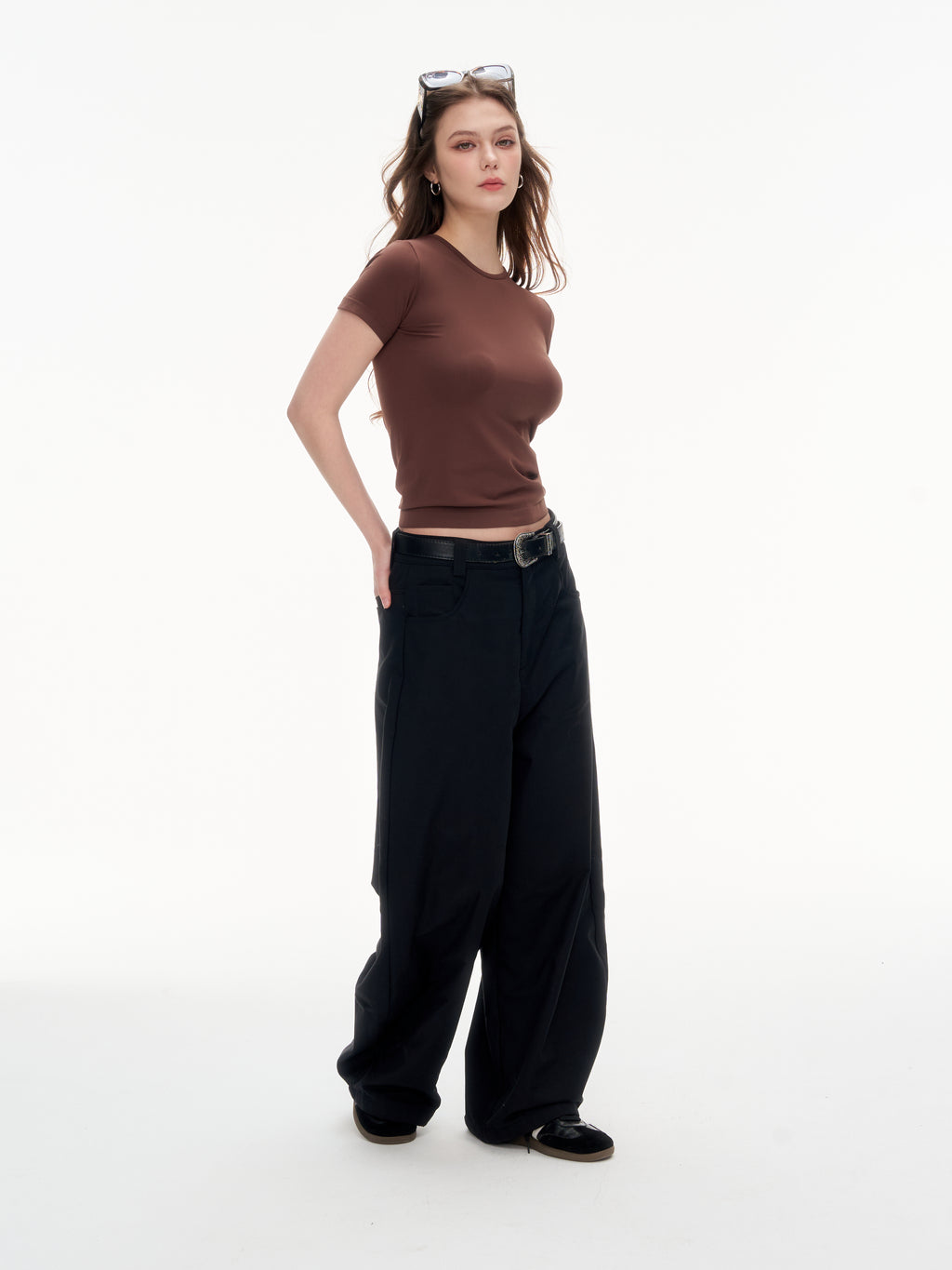 Women's Slim Fit Crew Neck Short Sleeve T-Shirt - Stretchy Casual Basic Top